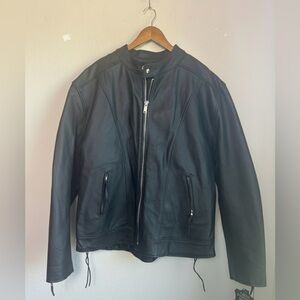 NWT Rocky Mountain Hides Genuine Buffalo Leather Black  Motorcycle Jacket 3X